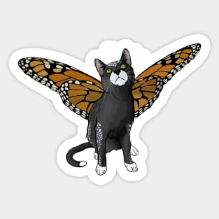 Spotted Black Monarch Flitter Kitty Sticker